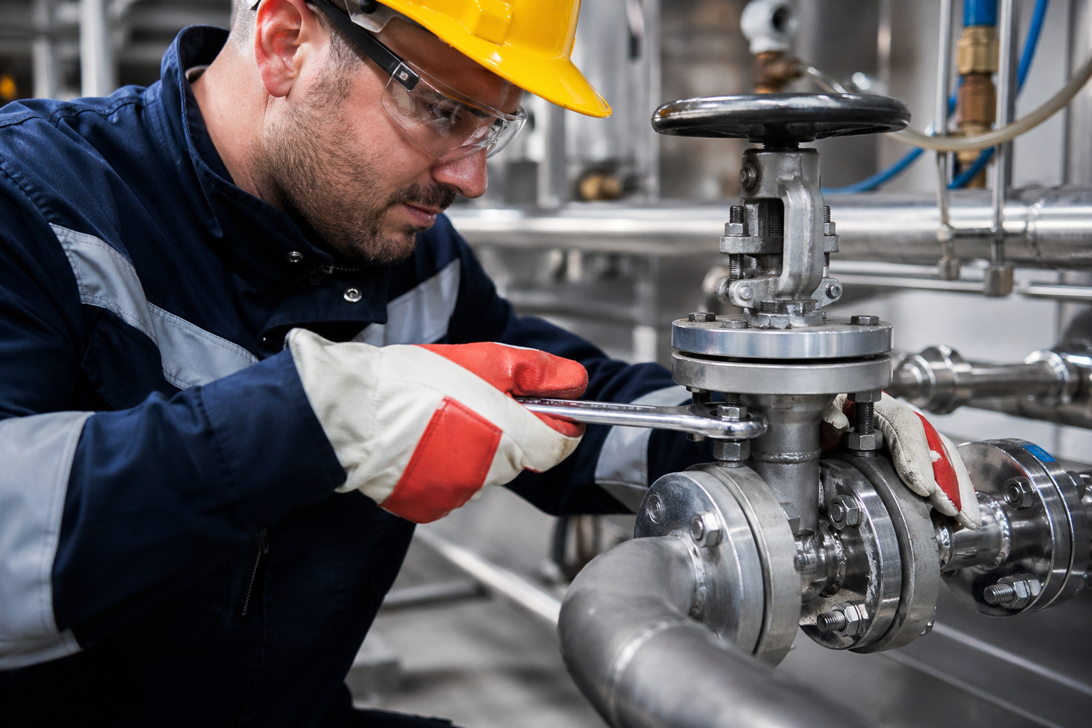 Instandhaltung an einer Industrieanlage