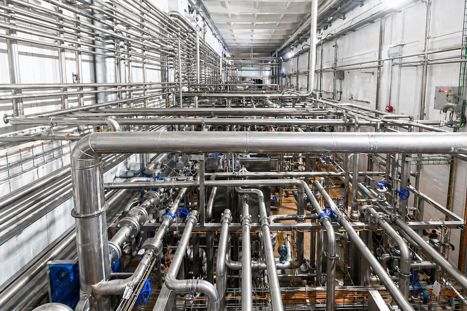 Rohrleitungsmontage in einer Industrieanlage