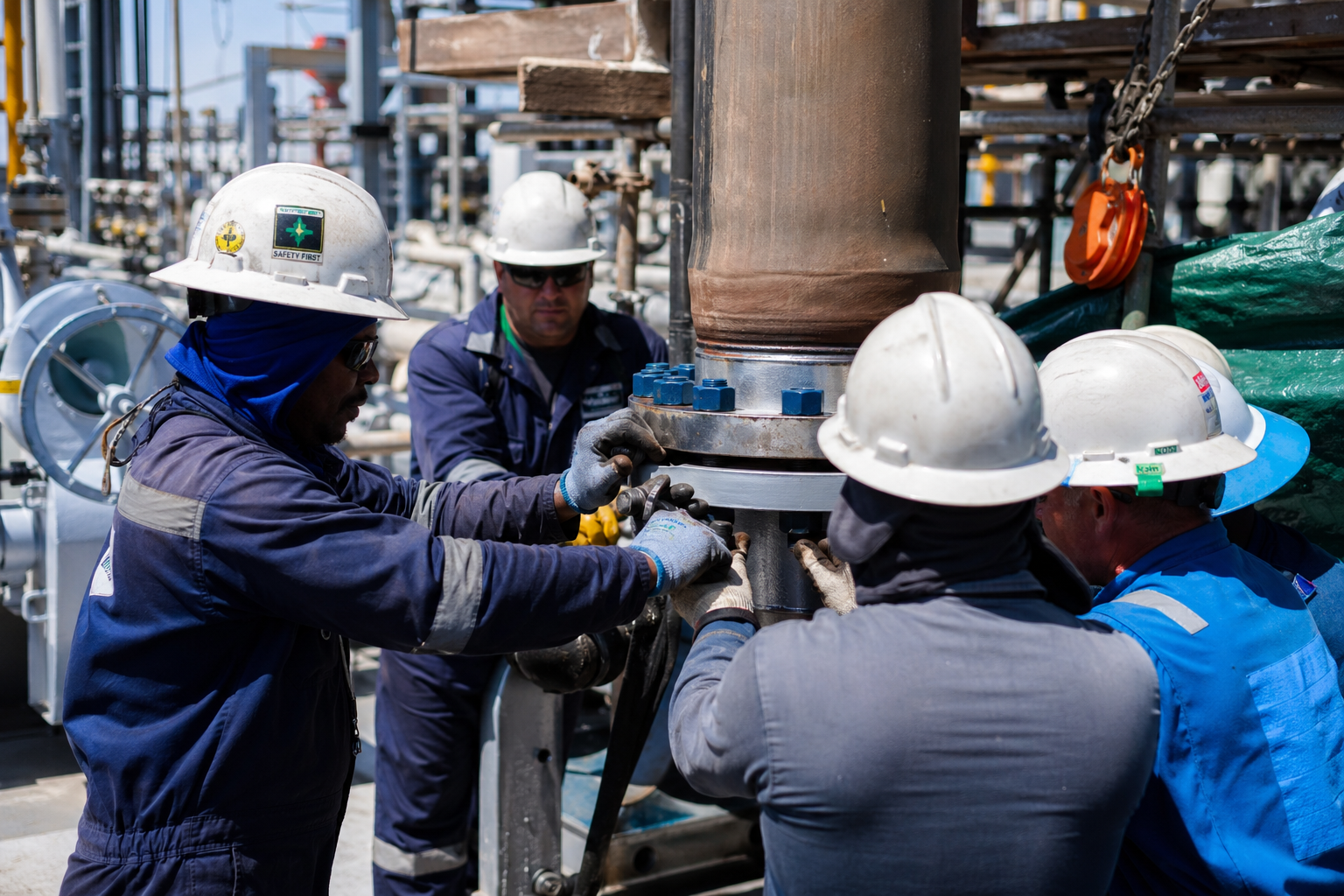 Montageteam auf Baustelle